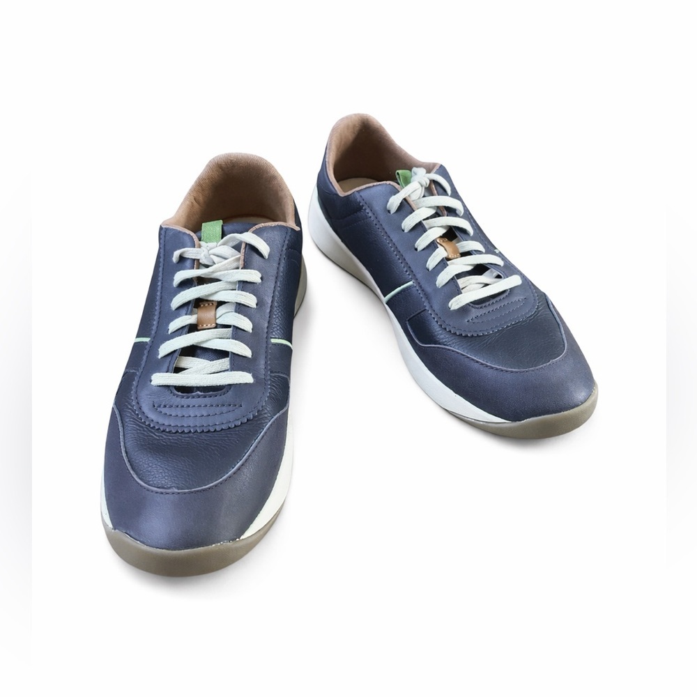 OLUKAI‎ KAULELE TRENCH BLUE GREEN LEATHER SNEAKERS SIZE 10